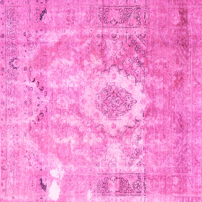 Square Machine Washable Persian Pink Traditional Rug, wshtr4312pnk