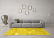 Machine Washable Persian Yellow Traditional Rug in a Living Room, wshtr4312yw