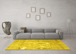 Machine Washable Persian Yellow Traditional Rug in a Living Room, wshtr4312yw