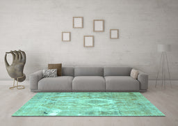 Machine Washable Persian Light Blue Traditional Rug in a Living Room, wshtr4312lblu