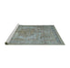 Sideview of Machine Washable Traditional Dark Gray Rug, wshtr4313