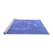 Sideview of Machine Washable Persian Blue Bohemian Rug, wshtr4313blu