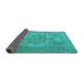 Sideview of Persian Turquoise Bohemian Rug, tr4313turq