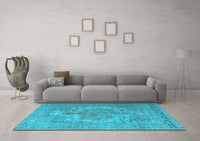 Machine Washable Persian Light Blue Bohemian Rug, wshtr4313lblu