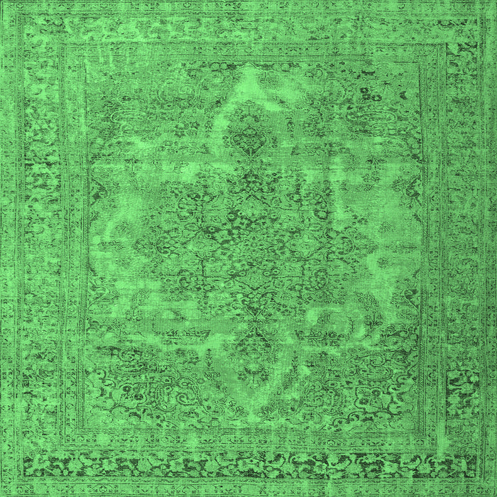 Square Persian Emerald Green Bohemian Rug, tr4313emgrn
