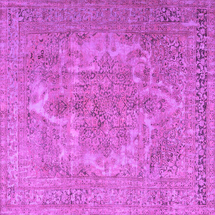 Square Machine Washable Persian Pink Bohemian Rug, wshtr4313pnk
