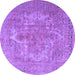 Round Persian Purple Bohemian Rug, tr4313pur