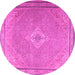 Round Persian Pink Traditional Rug, tr4314pnk