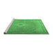 Sideview of Machine Washable Persian Emerald Green Traditional Area Rugs, wshtr4314emgrn