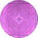 Round Persian Purple Traditional Rug, tr4314pur