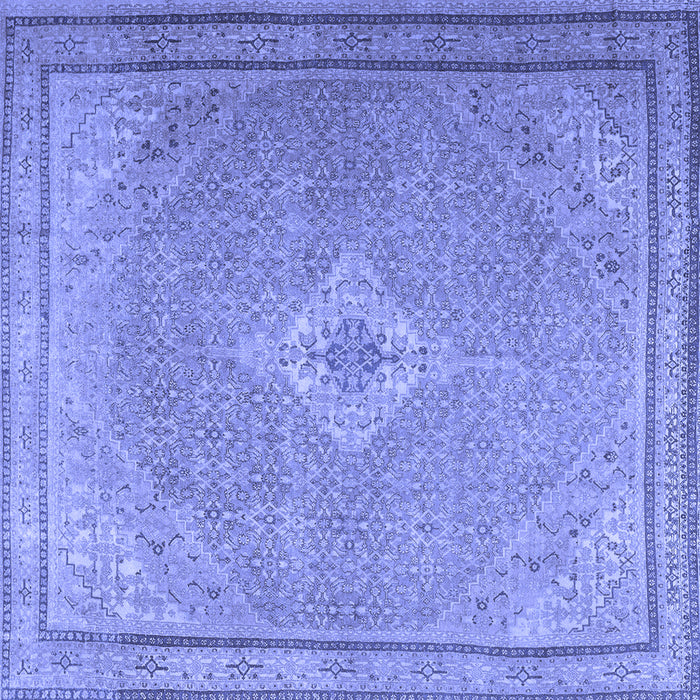 Square Persian Blue Traditional Rug, tr4314blu