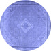 Round Persian Blue Traditional Rug, tr4314blu