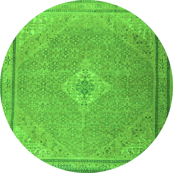 Square Persian Green Traditional Rug, tr4314grn