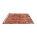 Sideview of Machine Washable Traditional Coral Orange Rug, wshtr4315