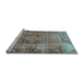 Sideview of Machine Washable Persian Light Blue Traditional Rug, wshtr4315lblu