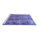 Sideview of Machine Washable Persian Blue Traditional Rug, wshtr4315blu