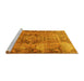 Sideview of Machine Washable Persian Yellow Traditional Rug, wshtr4315yw