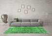 Machine Washable Persian Emerald Green Traditional Area Rugs in a Living Room,, wshtr4315emgrn
