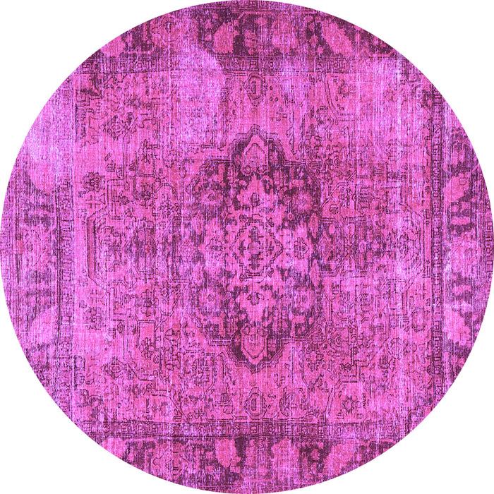 Round Persian Purple Traditional Rug, tr4315pur