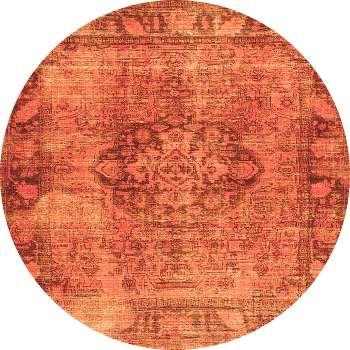 Machine Washable Persian Orange Traditional Area Rugs, wshtr4315org