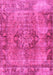 Machine Washable Persian Pink Traditional Rug, wshtr4315pnk