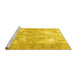 Sideview of Machine Washable Persian Yellow Traditional Rug, wshtr4316yw