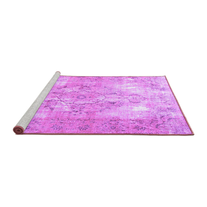 Sideview of Machine Washable Persian Purple Traditional Area Rugs, wshtr4316pur