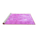 Sideview of Machine Washable Persian Purple Traditional Area Rugs, wshtr4316pur