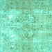 Square Persian Turquoise Traditional Rug, tr4316turq