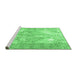 Sideview of Machine Washable Persian Emerald Green Traditional Area Rugs, wshtr4316emgrn