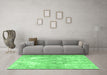 Machine Washable Persian Emerald Green Traditional Area Rugs in a Living Room,, wshtr4316emgrn