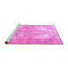 Sideview of Machine Washable Persian Pink Traditional Rug, wshtr4316pnk