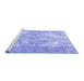 Sideview of Machine Washable Persian Blue Traditional Rug, wshtr4316blu