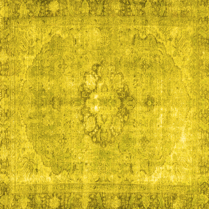 Square Persian Yellow Traditional Rug, tr4317yw