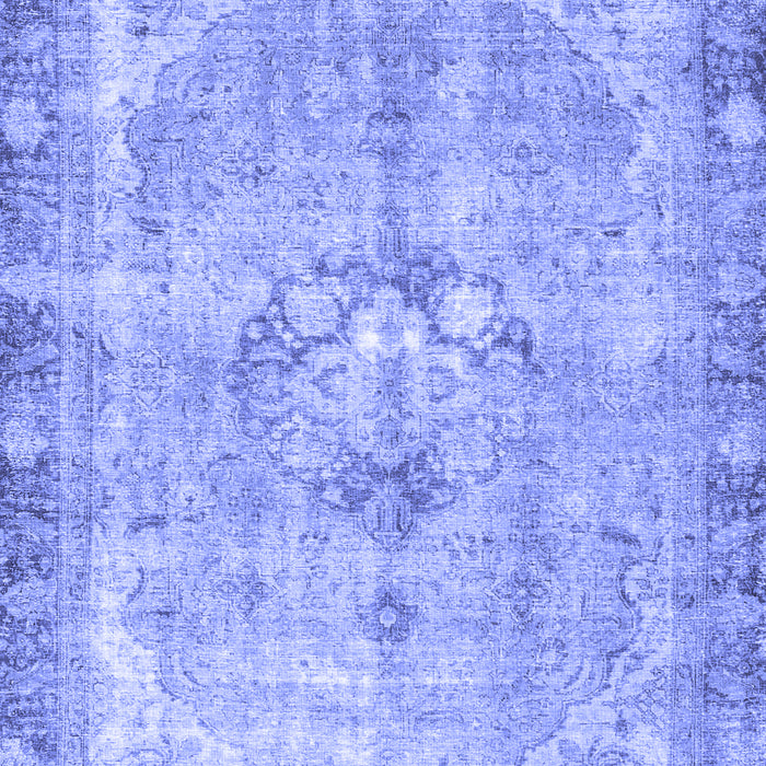 Machine Washable Persian Blue Traditional Rug, wshtr4317blu