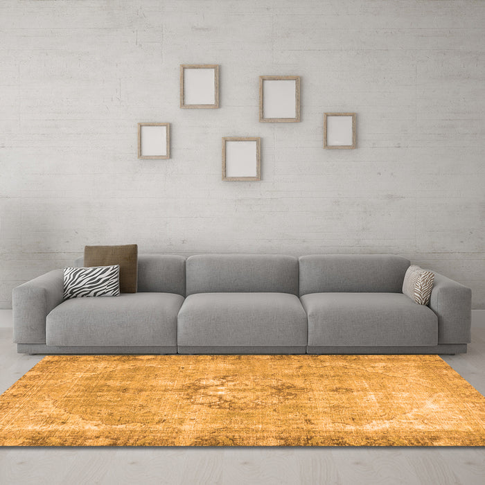 Machine Washable Persian Orange Traditional Area Rugs in a Living Room, wshtr4317org
