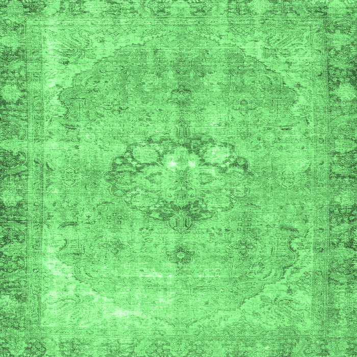 Square Persian Emerald Green Traditional Rug, tr4317emgrn