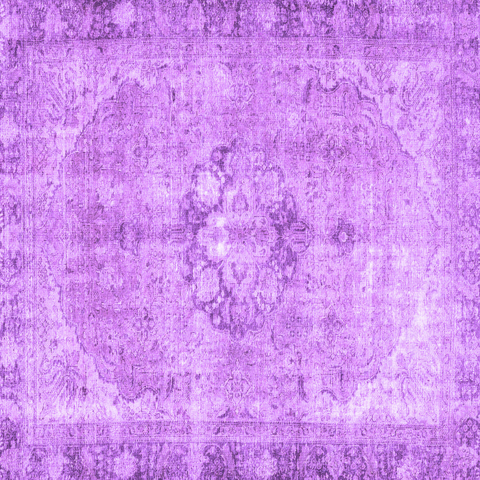 Square Machine Washable Persian Purple Traditional Area Rugs, wshtr4317pur