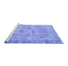 Sideview of Machine Washable Persian Blue Traditional Rug, wshtr4317blu