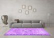 Machine Washable Persian Purple Traditional Area Rugs in a Living Room, wshtr4317pur