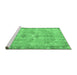 Sideview of Machine Washable Persian Emerald Green Traditional Area Rugs, wshtr4317emgrn