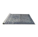 Sideview of Machine Washable Traditional Dark Gray Rug, wshtr4318