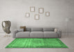 Machine Washable Persian Emerald Green Traditional Area Rugs in a Living Room,, wshtr4318emgrn