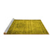 Sideview of Machine Washable Persian Yellow Traditional Rug, wshtr4318yw