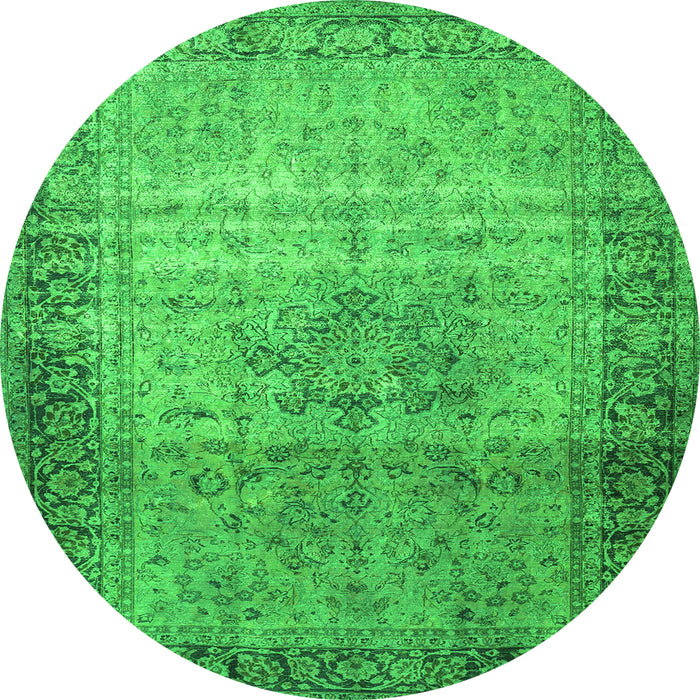 Square Persian Green Traditional Rug, tr4318grn