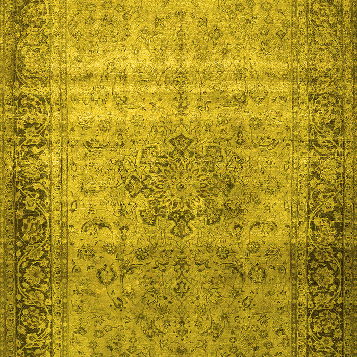 Machine Washable Persian Yellow Traditional Rug, wshtr4318yw