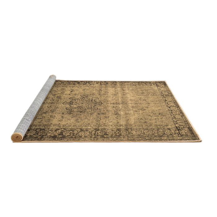 Sideview of Machine Washable Persian Brown Traditional Rug, wshtr4318brn