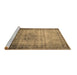 Sideview of Machine Washable Persian Brown Traditional Rug, wshtr4318brn