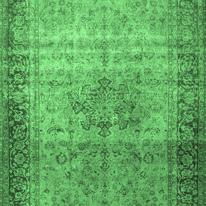 Machine Washable Persian Emerald Green Traditional Area Rugs, wshtr4318emgrn
