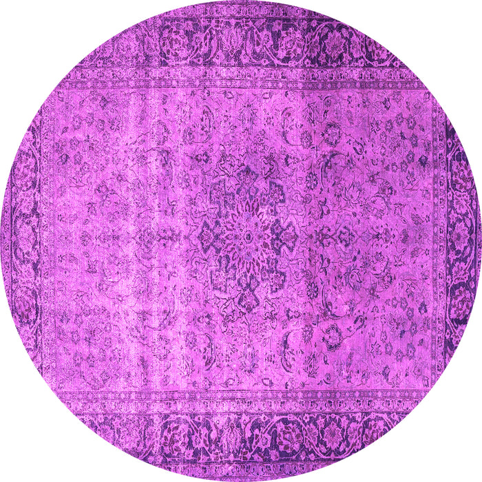 Round Machine Washable Persian Pink Traditional Rug, wshtr4318pnk